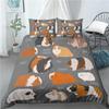 Yellow Maple Leaf French Bulldog Microfiber Bedroom Comforter Cover with Pillowcases Lovely Pet Dog Bed Sets for Girl Boy Teen