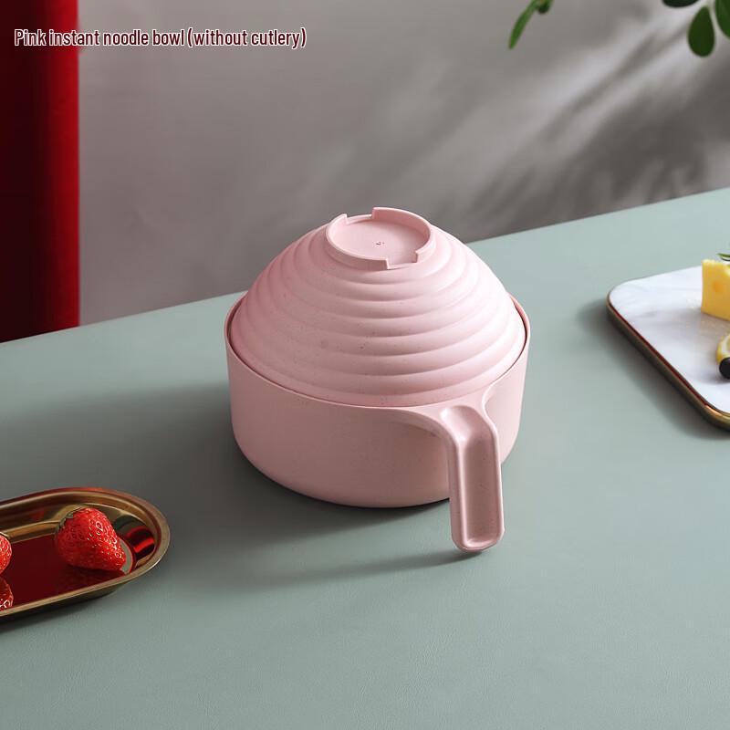 Nordic Wheat Straw Instant Noodle Bowl with Lid and Handle