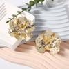 European and American Fashion Niche Style Irregular Bump Texture Metal Big Flower Versatile Temperament Women, Stud Earrings