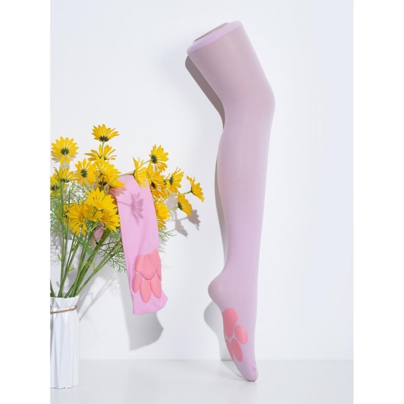 Cat Paw Thigh High Socks Cute Soft Over Knee Stockings Kitten Claw Pad Socks Pink Cat Paw Long Boot Socks Women Girls