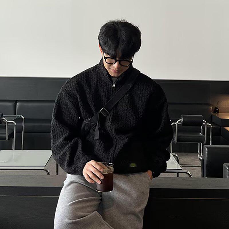 Unisex Lammwolle Baumwolljacke - Winterlich Warm, Trendiger Koreanischer Stehkragenmantel