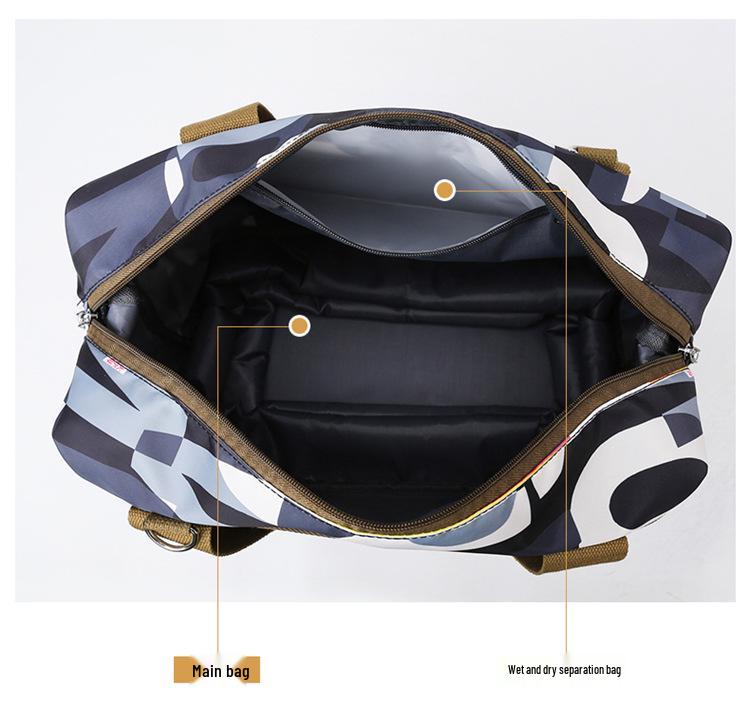 Kostenloser Versand Trolley Gepäckset mit großer Kapazität: Modische, tragbare Reise- und Wickeltasche mit Rädern