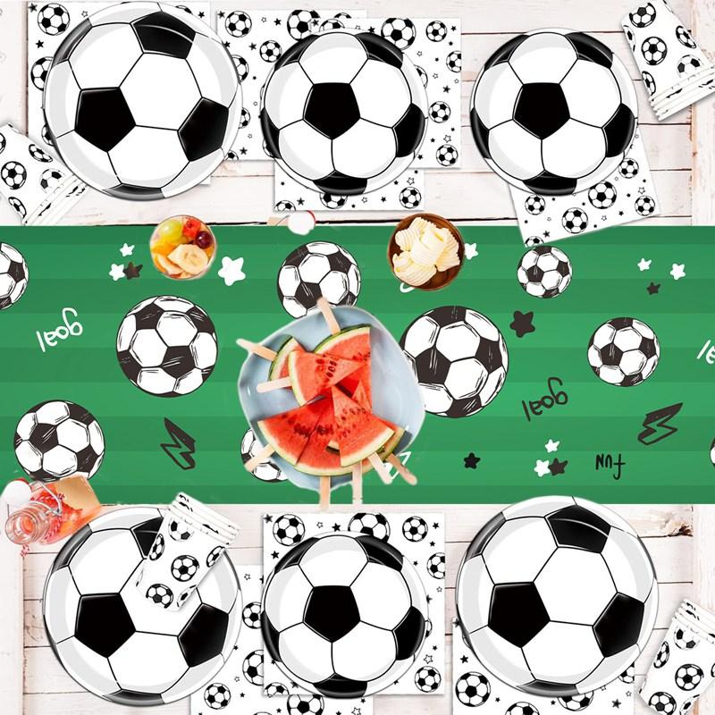 1pc Soccer/Football Party Table Flag Table Centerpiece Soccer Birthday Decorations Sports Theme Party Table Runner Table Cover