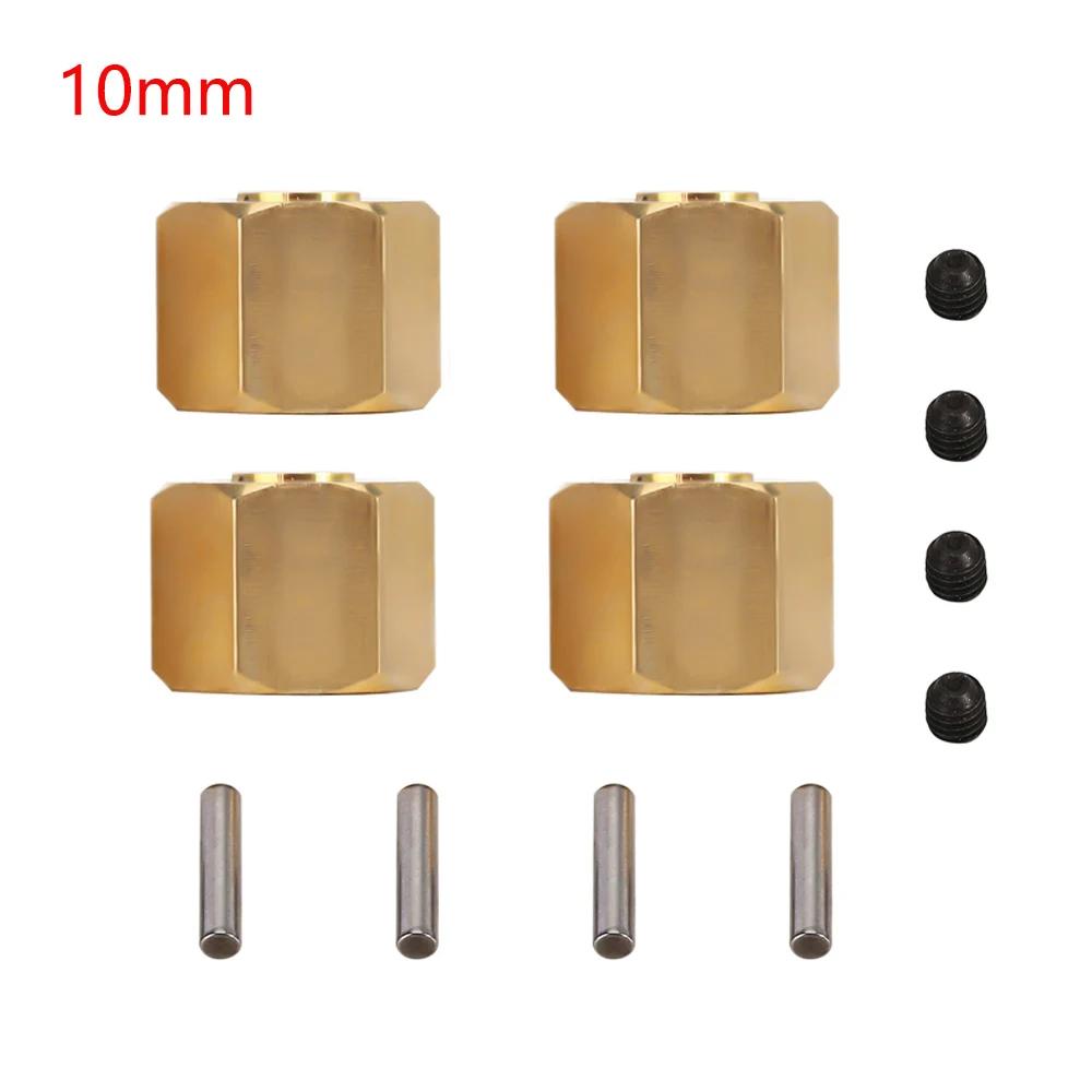 4 Pcs Brass Weighted Wheel Hex Hub 8/9/10MM For 1/10 Rc Crawler Vehicle Axial SCX10 90046 RR10 RGT 86100 MST UTB18 Parts