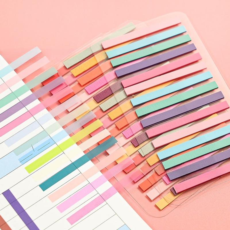 300 Sheets Colorful Strip Writable Sticky Note Classification Reading Marker Labels for Student Book Message Highlight Stationery Supplies