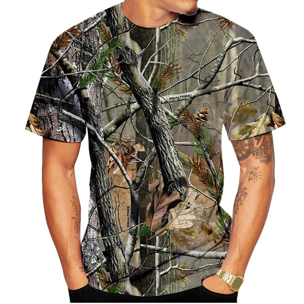 Lovecké maskovací tričko Letní tričko Pánské 3D potisk Streetwear oblečení Oblečení s krátkým rukávem Luxusní tričko Pánské oblečení