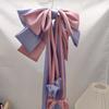 Contrast Color Satin Ribbon Headdress Sweet Christmas Hair Accessory Oversized Bow Hair Clip  Daily