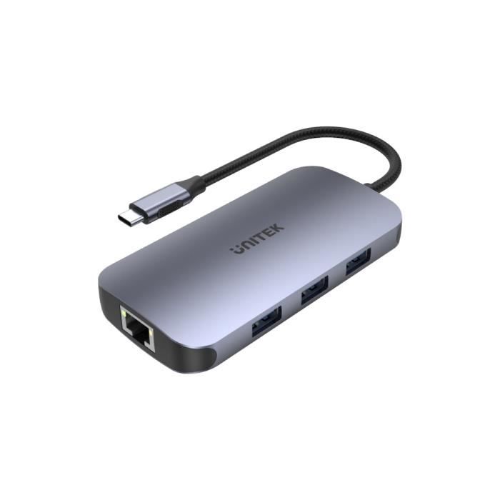 HUB Ethernet - UHUB UNITEK - D1071A N9+ - 9 Ports - USB-C - HDMI - Power Delivery