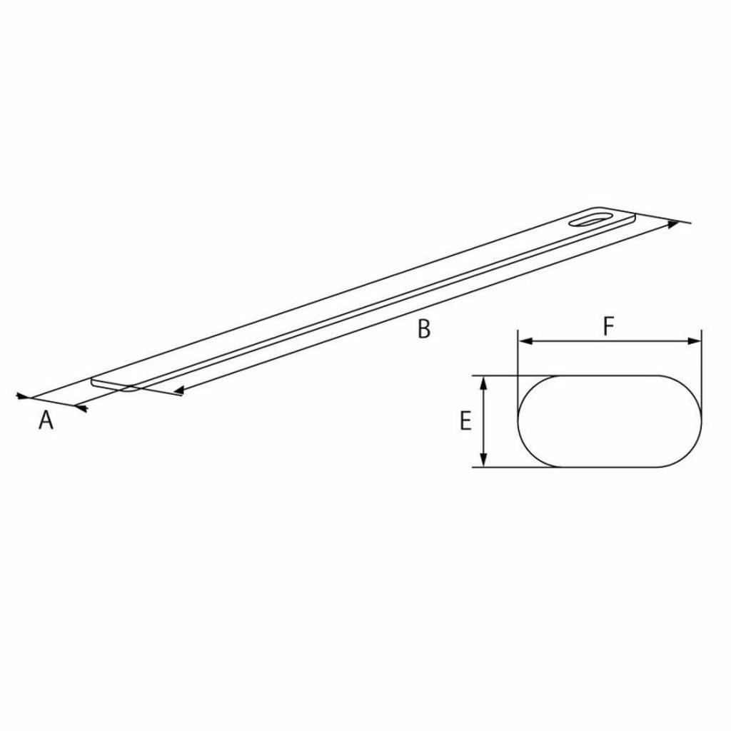 NANKAI Aluminum Stay Mecha Stay Straight 1 Hole 175mmx19mm 0054 General-Purpose (6mmx16mm)