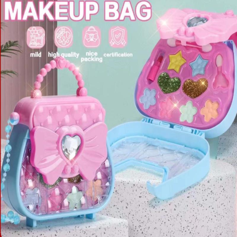 32Pcs Kids Makeup Toys Girls Real Makeup Kit Washable Non-Toxic Makeup Toy Set Retro Beauty Makeup