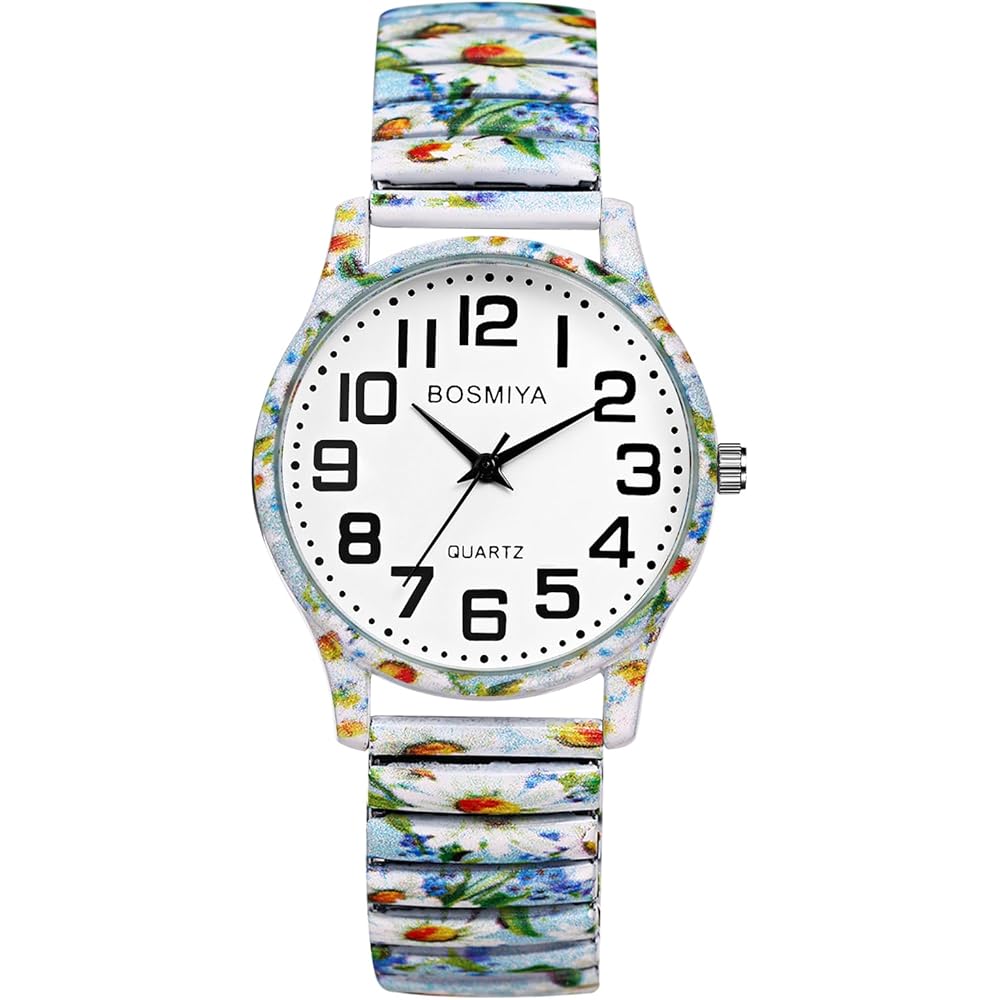 Fashionable Women s Analog Floral Antique Watch Waterproof Stainless Steel Band