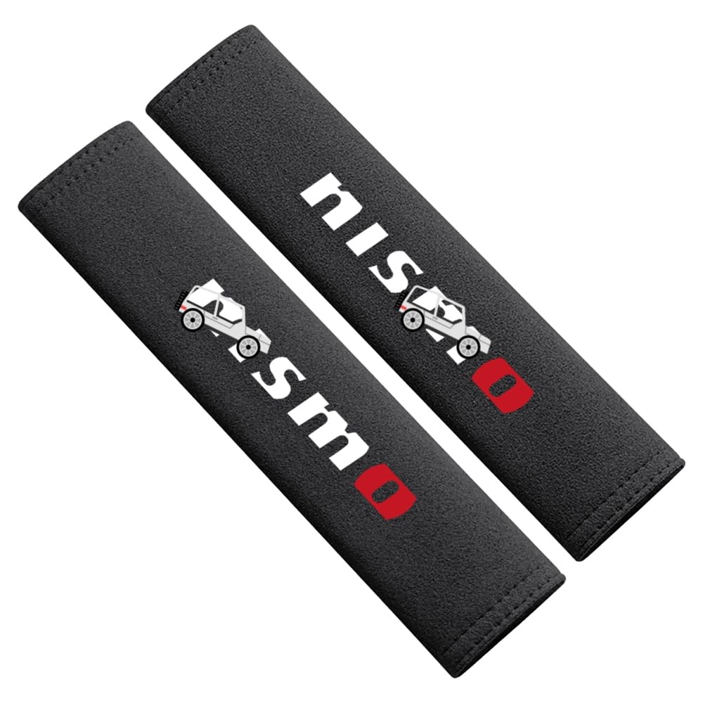 NISMO Car Emblem Seat Belt Covers, Seat Belt Pads, and Seat Belt Shoulders in Suede, Set of 2 [Parallel Import]