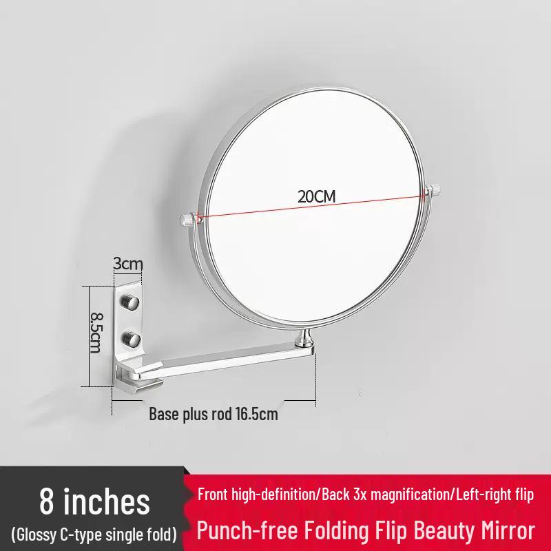 Specchio per Trucco Telescopico da Parete Rotante a 360°