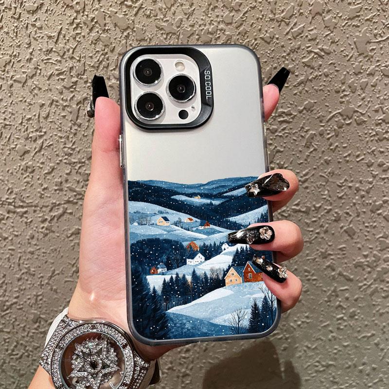 The Natural Beauty Of Lakes And Mountains Laser Phone Case For iPhone 15 14 Pro Max Plus 16 13 12 Mini 11 Pro Max Back Covers