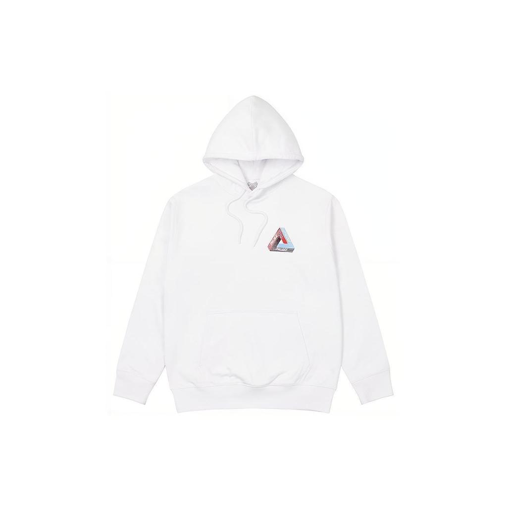 Palace Triangle Logo Hooded Long Sleeve Sweatshirt Unisex Tops White P19HD086