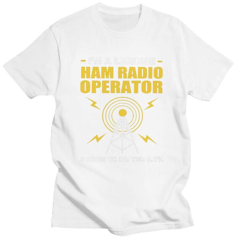 Custom Mens Licensed Ham Retro Radio Operator T Shirt Short Sleeves Cotton Tshirts Streetwear Tshirt Leisure Tee Clothes