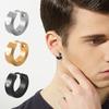 1 Pair Punk Round Zircon Hoop Earrings for Women Stainless Steel Circle Earring Men Unisex Gothic Party Jewelry Accessories