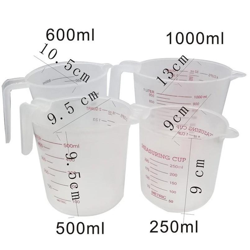 250/500/1000ML Messbecher Silikon Messbecher und Löffel Plastikkrug Digitale Küchenwaage Backwerkzeuge Timer Zubehör