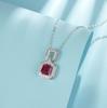 Simple Fresh Cultured Emerald Pendant S925 Silver with Lab-Synthesized Gemstone and Full Diamond Design for Women