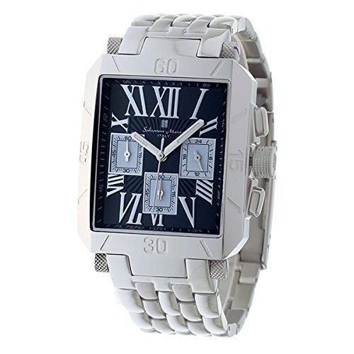 

Salvatore Marra Men s Chronograph Watch, Quartz Movement, White Metal Strap, with Watch Cloth, BKSV [Parallel Import]