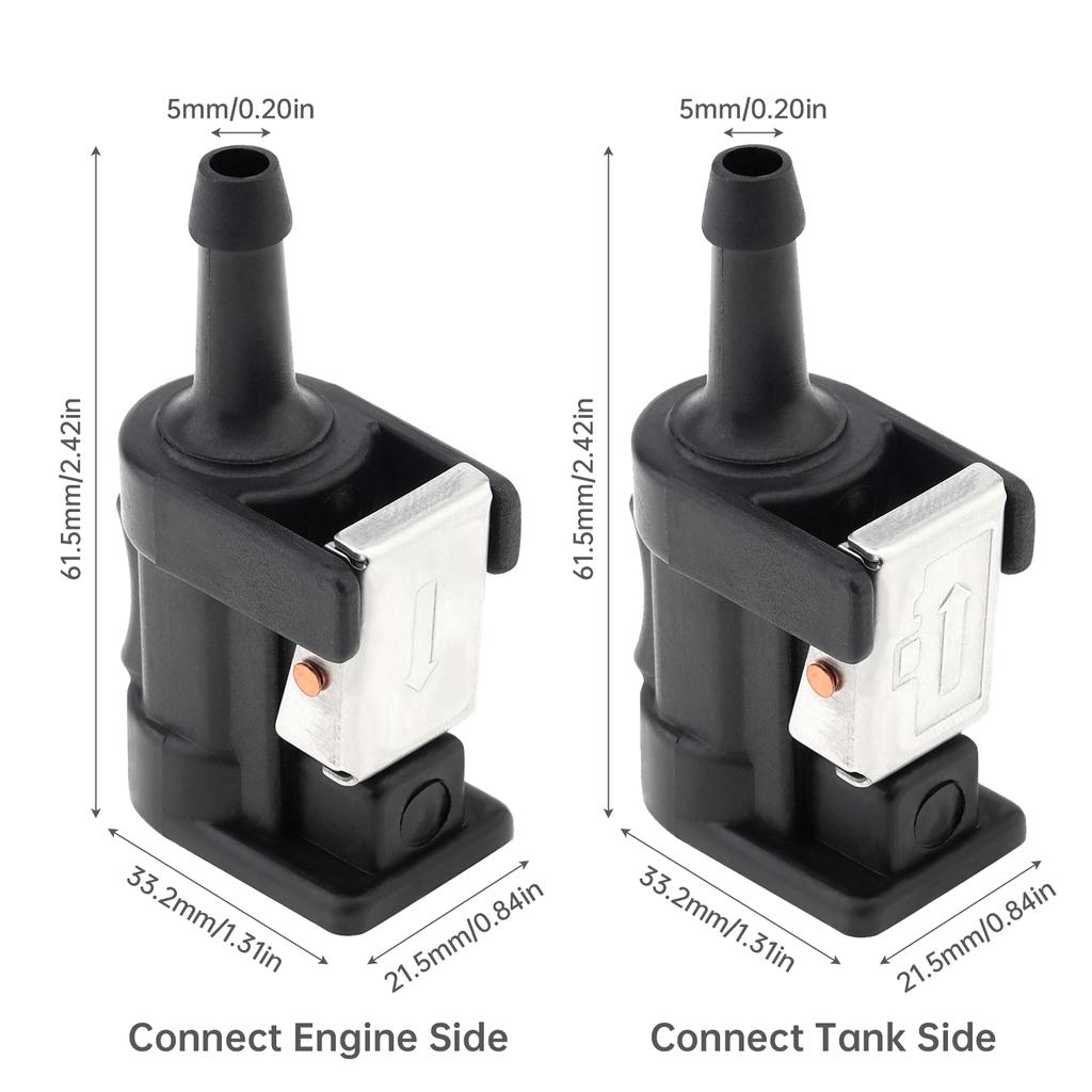 6mm 1/4 Inch Male Quick Connect Fuel Connector Marine Grade Wear-resistant for Outboard Motor