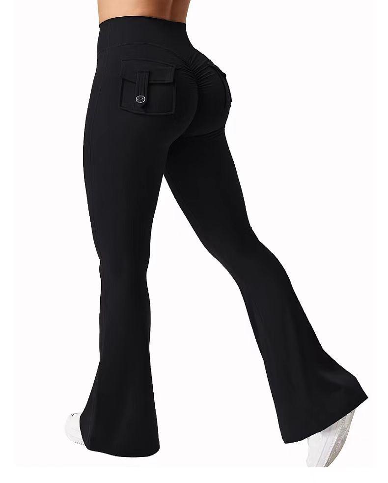 Leggings Femininos Super Elásticos com Estampa Imitação de Brocado, Flare e Slim