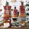 Festive 2023 Christmas Wine Bottle Bags With Stylish Checkered Burlap Design