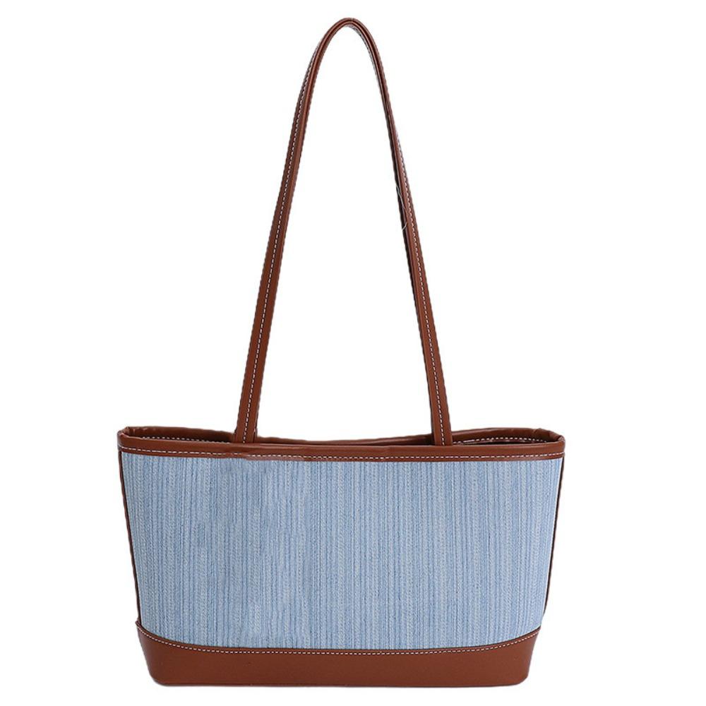 

Large Capacity Simple Shoulder Bag Korean Style Ins Square Tote Bag Outdoor Light Blue