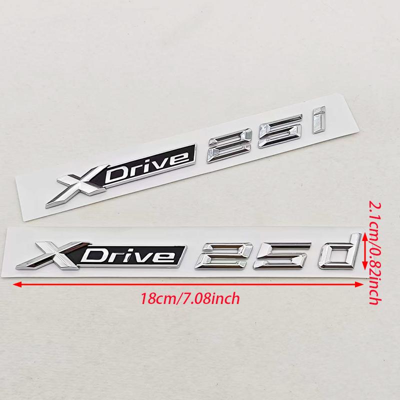 3D ABS Auto Styling Logo XDrive 25i 25d Plakette Heckklappen Emblem Seiten Tür Aufkleber Für BMW X2 X3 XDrive Auto Zubehör