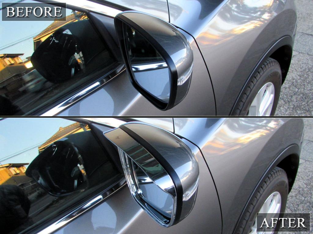BRIGHTZ Chrome Door Mirror Type for T32 NT Xtrail Visors, B, X-Trail (HNT32, HT32, NT32, HNT, HT, 32, ...