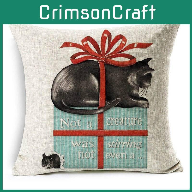 Elegant 18'' Dachshund Printed Christmas Linen Pillowcase For Cozy Living Spaces
