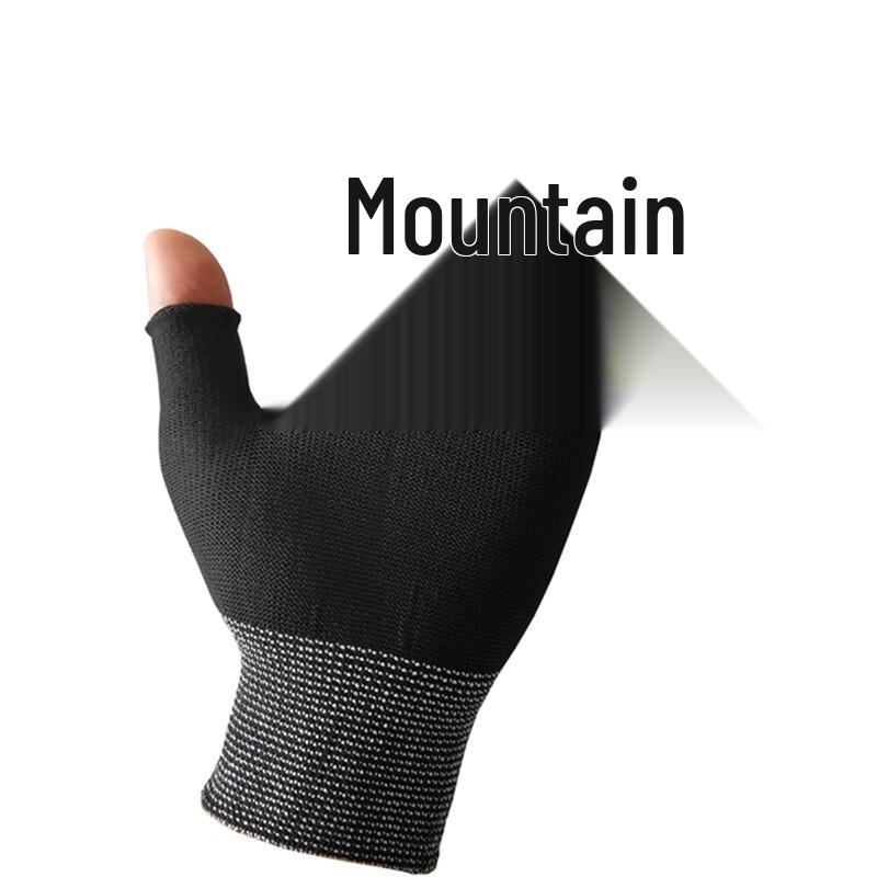 Luogang Two-Finger Exposed Nylon Work Gloves S чёрный