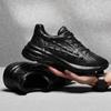 Fashion Cow Leather Black Luxury Shoes for Men Spring Autumn New Designer Sports Sneakers Male Retro Fashion Casual Platform Shoes Man