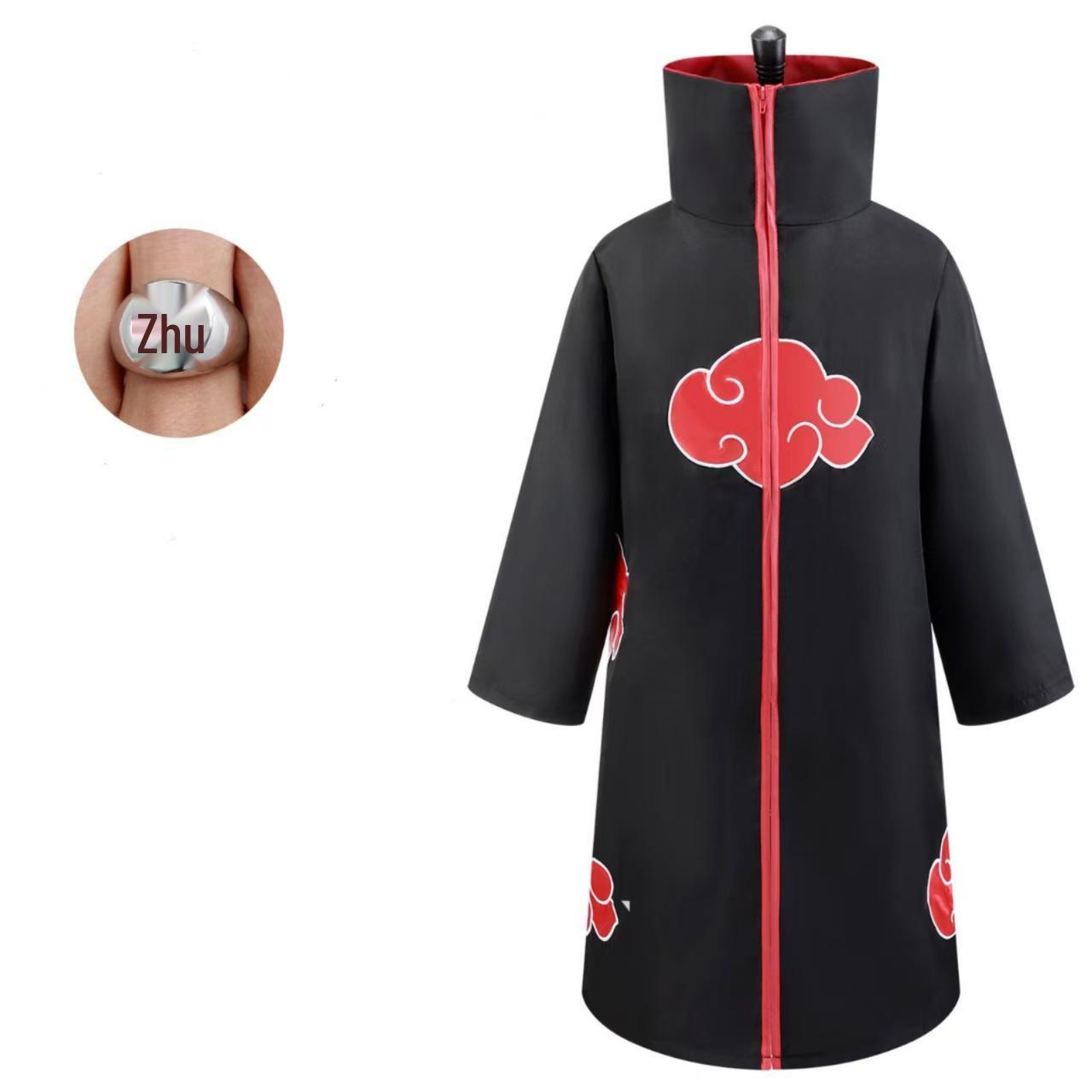 

Наруто Акацуки Красное Облако Плащ Мантия - Костюм для косплея Учиха Итачи для выступлений на Хэллоуин M