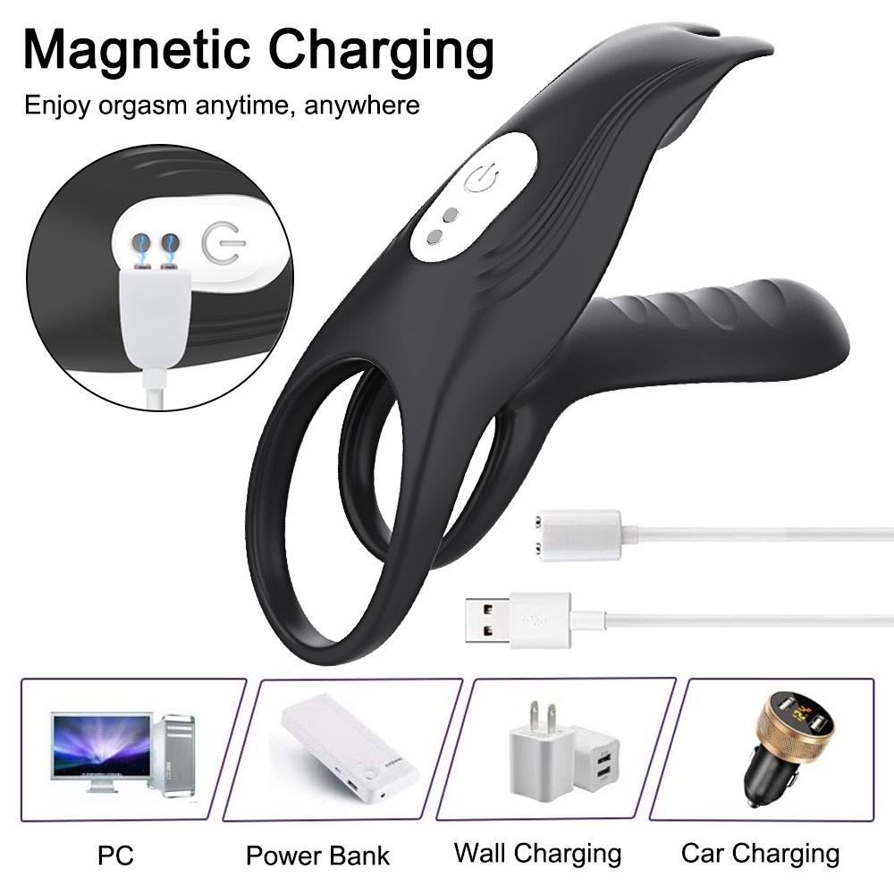 Cockring Paarvibrator mit Dualmotor Kabellos Cock Penisring Verzögerung Ejakulation Penisring