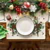 Blätter Stechpalme Weihnachten Tischsets Set von 6, 12x18 Zoll Saisonale Winter-Tischsets für Party Küche Esstisch Dekoration