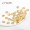 4/5/8MM 18K Gold Plated Wave Flat Spacer Beads,Wave Curling Round Bead Separators DIY Beading Jewelry Making
