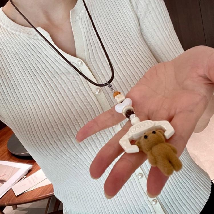 Multipurpose Sturdy Chain Necklace With Adorable Brown Lovely Bear Pendant Designs Fashion Accessory Casual Wear
