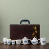 White Pottery Hand-painted Plain-fired Suet Jade Porcelain Tea Set Business Company Annual Meeting High-end Gifts