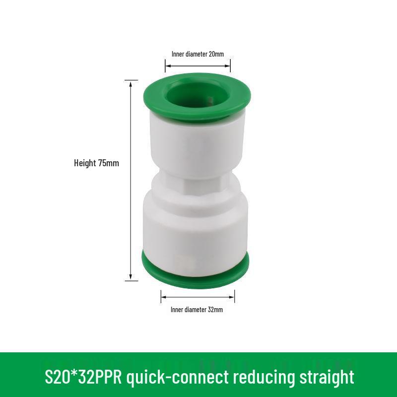 Quick Connect PPR Ball Valve PVC Elbow Tee, No Hot Melt, 4 Points/40 PE Water Pipe Fittings.