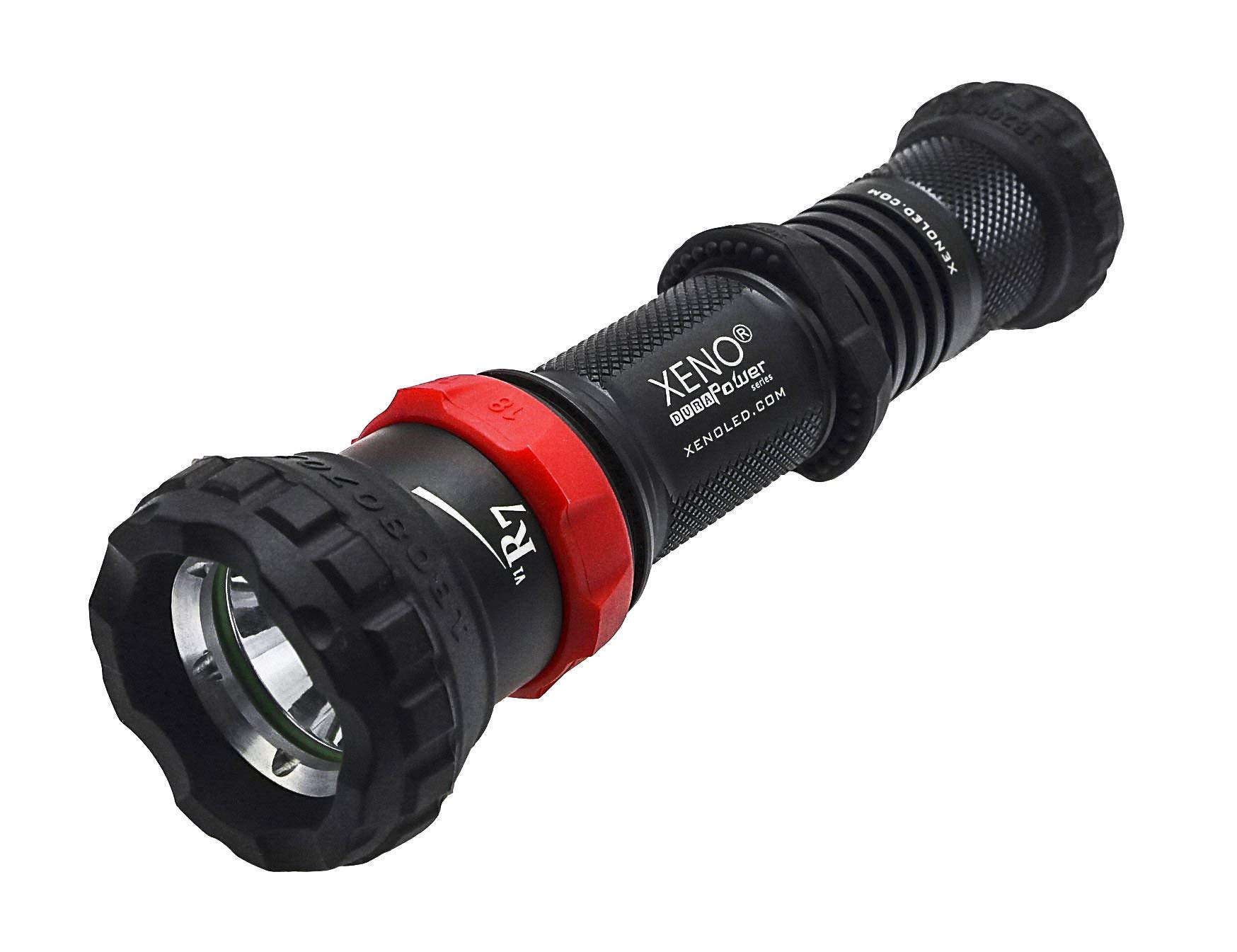 

XENO R7 Patented Product 4 Meter Omnidirectional Shockproof LED Light IPX 8 Meter Water Resistant 6 Mode Function LED Flashlight or 186501 CR123A2 чёрный