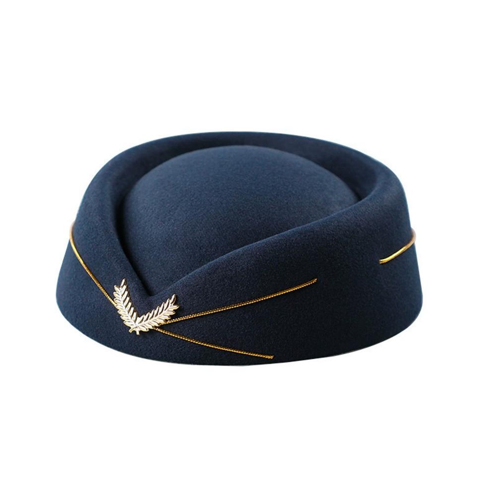 Stewardess Hat Beret Hat Women Air Hostesses Hat Party Cosplay Formal Uniform Caps Accessory Party Hats Costume