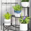 Three-Tier Corner Metal Plants Shelves - Black