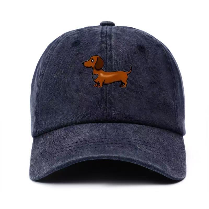 Cute Sausage Dog Pattern Printed Baseball Hat with Adjustable Snap Button Lightweight Valentine's Day Gift