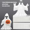Funny Ghostly Miniature Statue With Sunglasses Pumpkin Collectible Ornament Halloween Home Office Desktop Shelf Decors