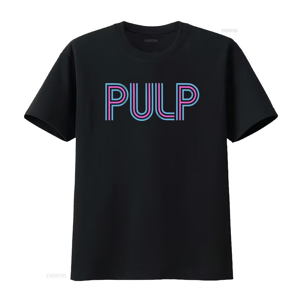 Pulp Intro Logo Official T Shirt for Men Stylish Print vintage Washed Top For Everyday Wear Stretched Soft Versatile streetwear