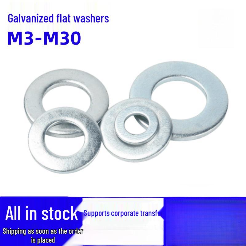 

Galvanized Thickened Iron Washers M3-M30: Flat Gasket, Screw & Bolt Spacer M10*20*1 (approx. 540 pcs)