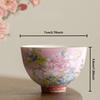 65ml Chinese Enamel Color Ceramic Tea Cup Peony Master Cups Household Palace Flower Teacup Set Portable Mini Tea Bowl Teaware