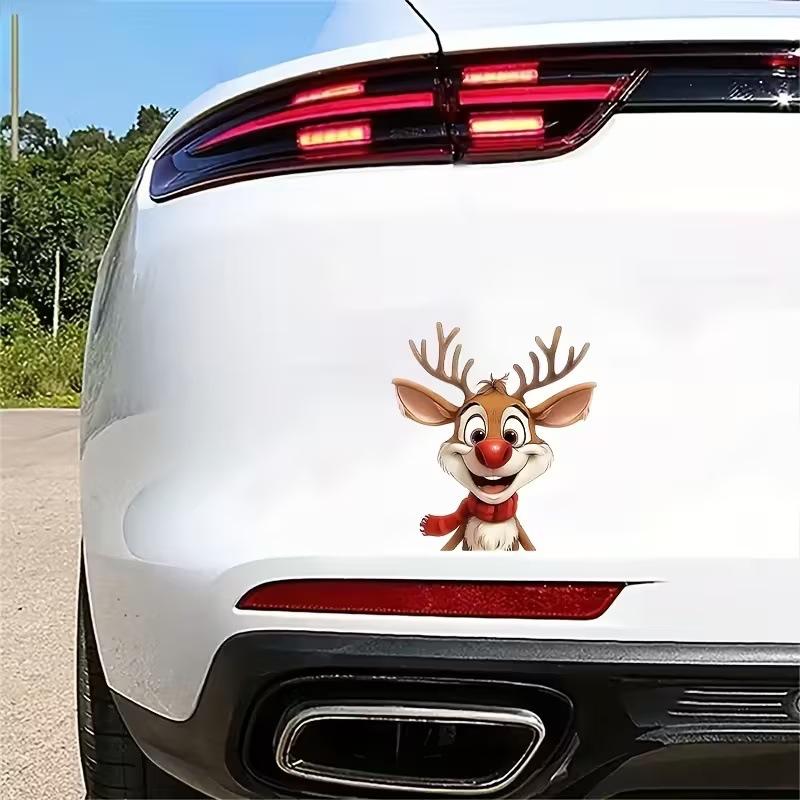 1pc PVC Reindeer Car/motorcycle Sticker, Personalized Scratch Cover, Holiday Gift.