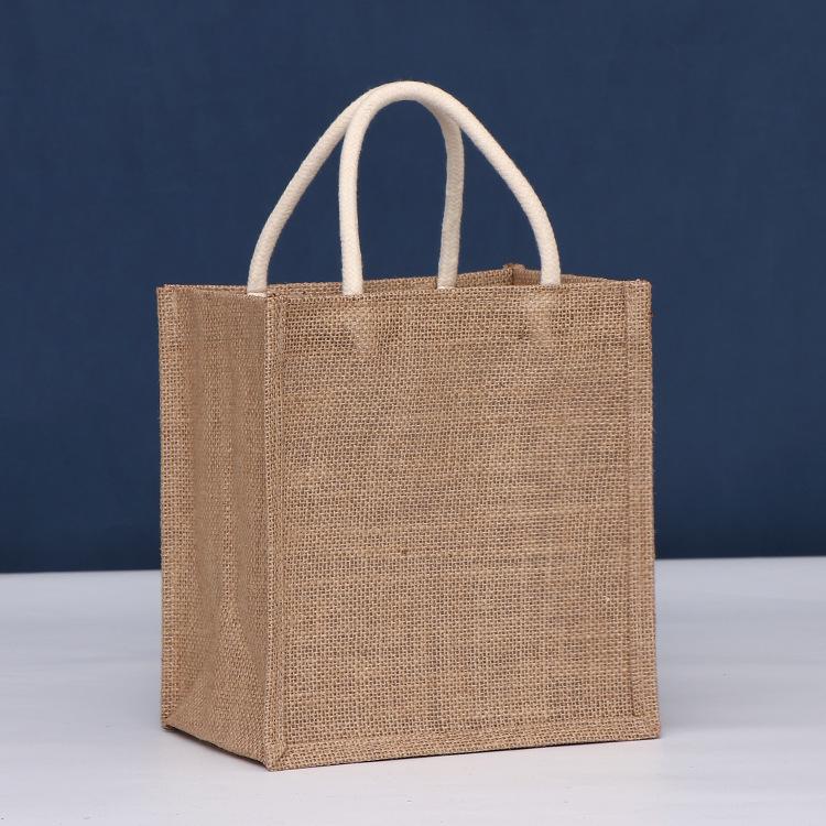 Jute Handbag - Laminated 3D Burlap Tote, Blank Linen Design, Logo Printable.